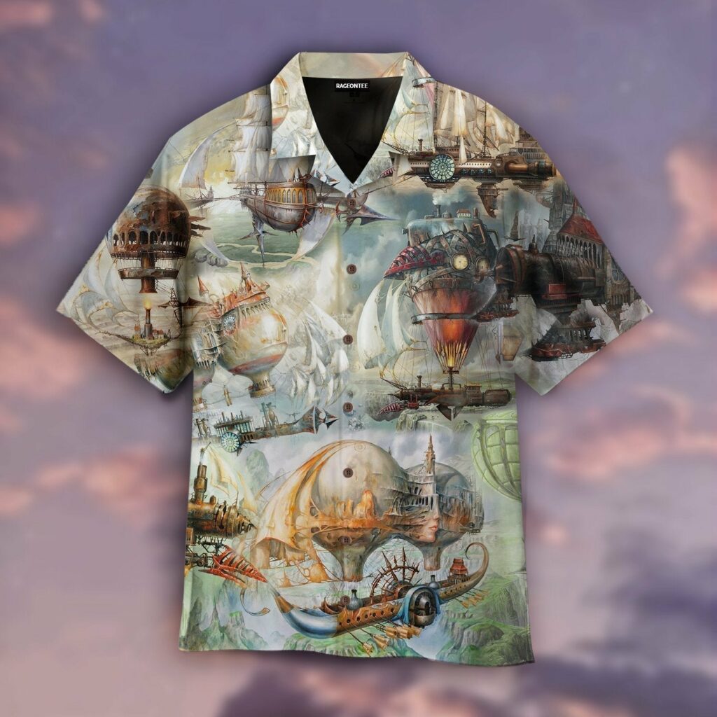 Steampunk Airship Hawaiian Shirt | For Men & Women | WT1035