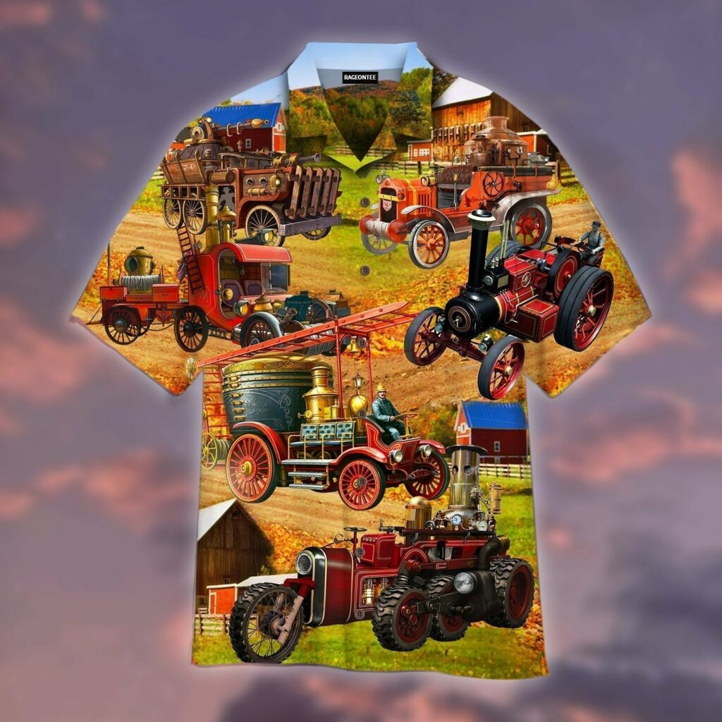 Steampunk Fire Truck Hawaiian Shirt | For Men & Women | WT1034
