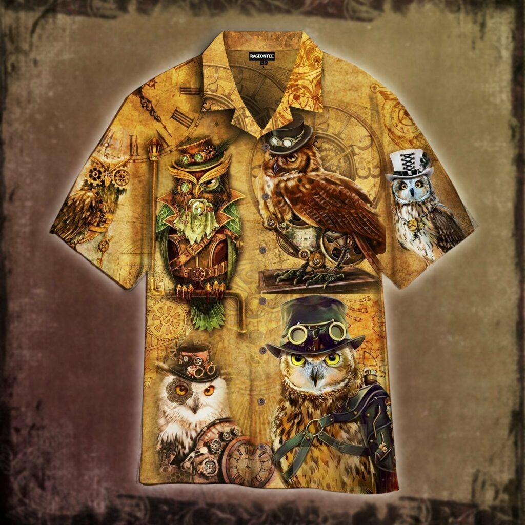 Steampunk Owl Hawaiian Shirt | For Men & Women | HW4565