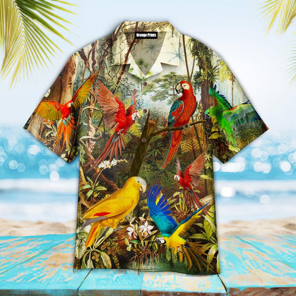 Summer Tropical Colorful Parrot Hawaiian Shirt | For Men & Women | WT9039
