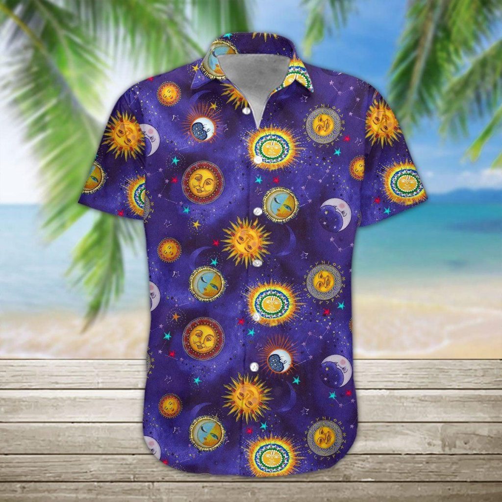 Sun And Moon Hippie Hawaiian Shirt | For Men & Women | HL1331
