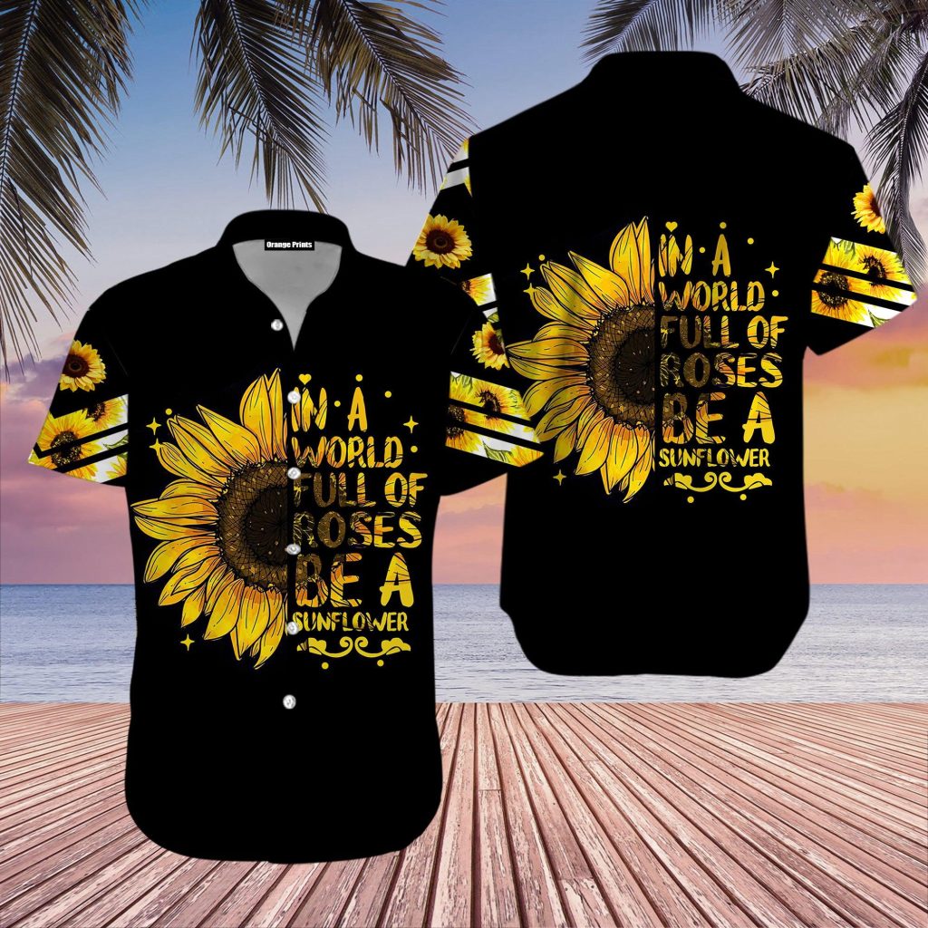 Sunflower In A World Hippie Hawaiian Shirt | For Men & Women | WT5200