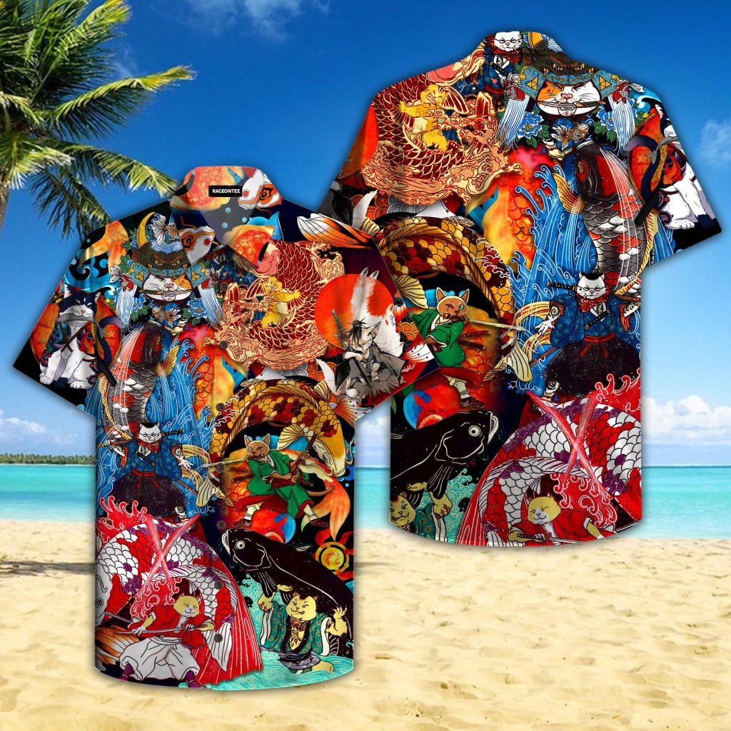 Sushi Master Cats And Koi Fish Hawaiian Shirt | For Men & Women | HW4667