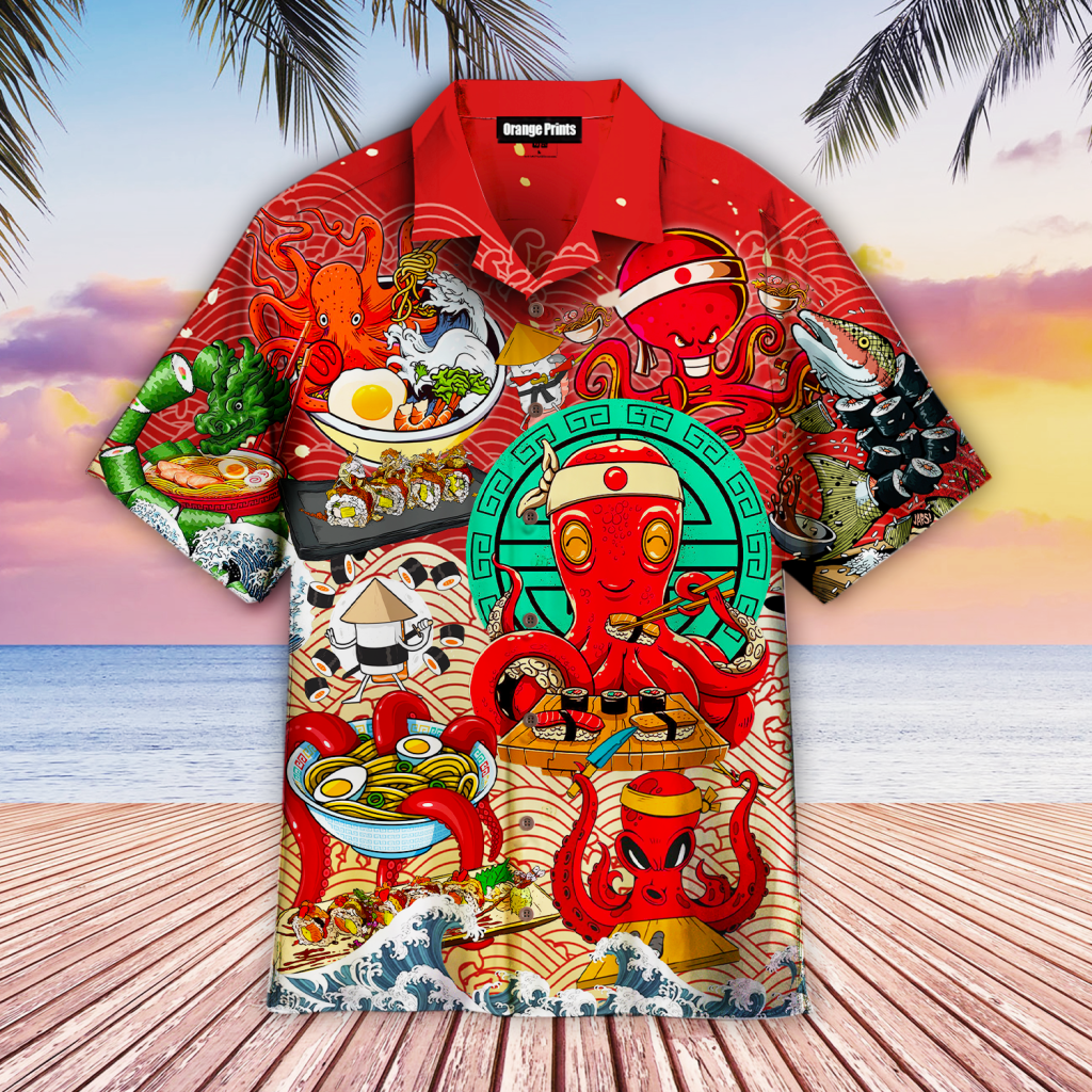 Sushi Octopus Japanese Food Hawaiian Shirt | For Men & Women | WT8063