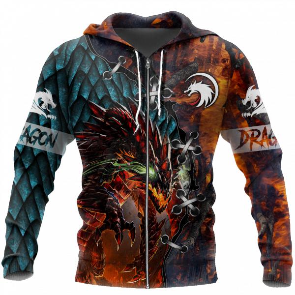 Tattoo and Dungeon Dragon Hoodie Over Print | For Men & Women | HT5641 ...