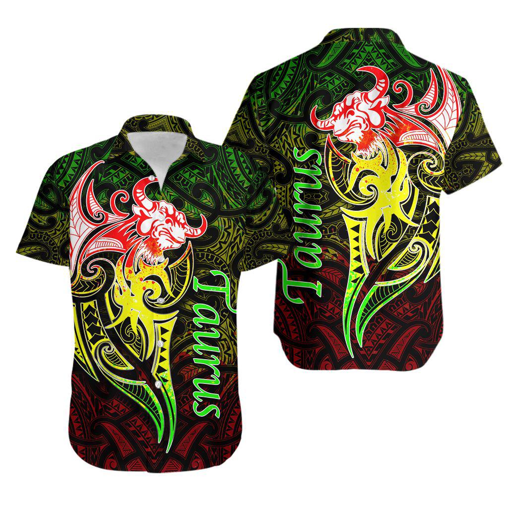 Taurus Zodiac Mix Polynesian Tattoo Hawaiian Shirt | For Men & Women | HL3167