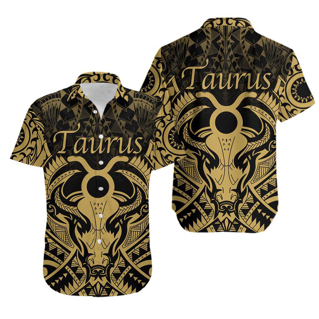Taurus Zodiac With Symbol Mix Polynesian Tattoo Hawaiian Shirt | For Men & Women | HL3170