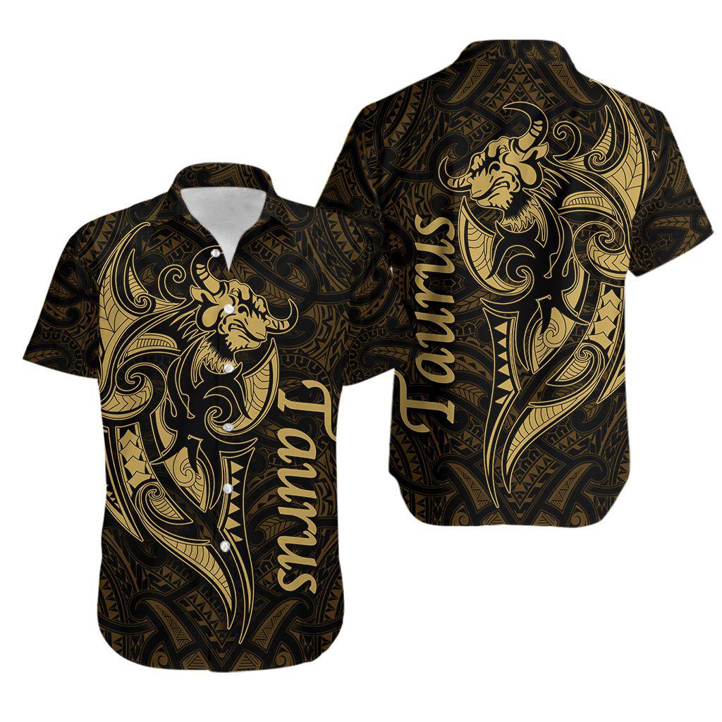 Taurus Zodiac With Symbol Mix Polynesian Tattoo Hawaiian Shirt | For Men & Women | HL3171