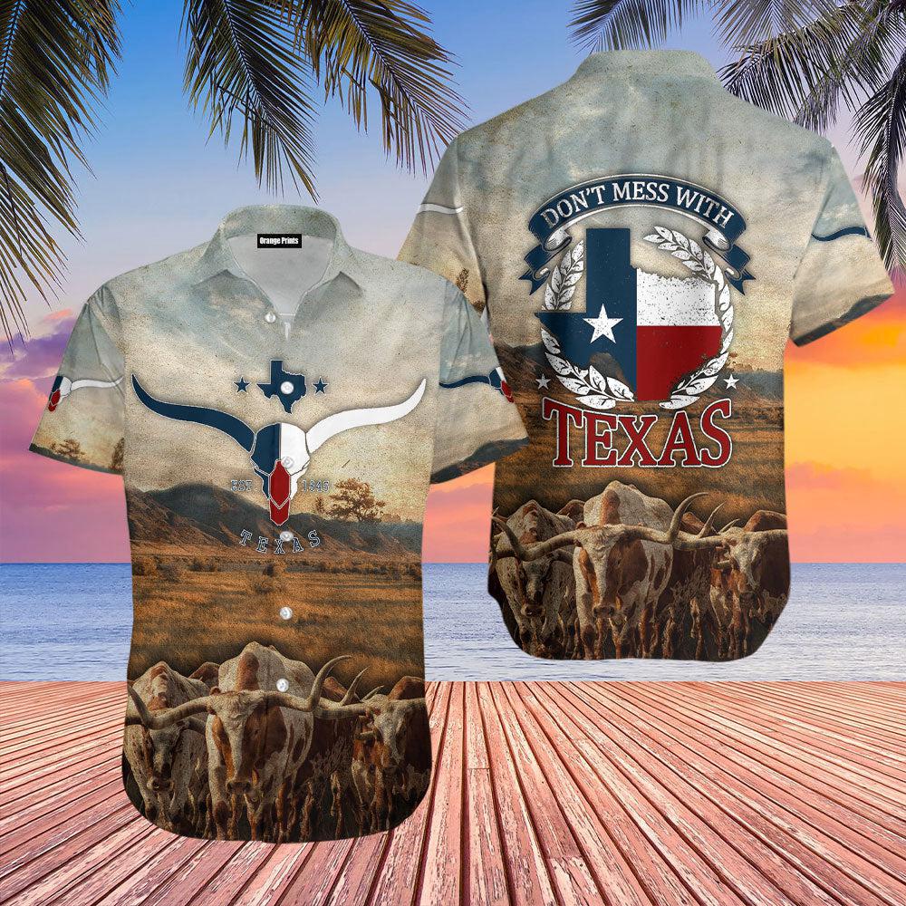 Texas Longhorn Don't Mess With Texas Hawaiian Shirt | For Men & Women | WT8074