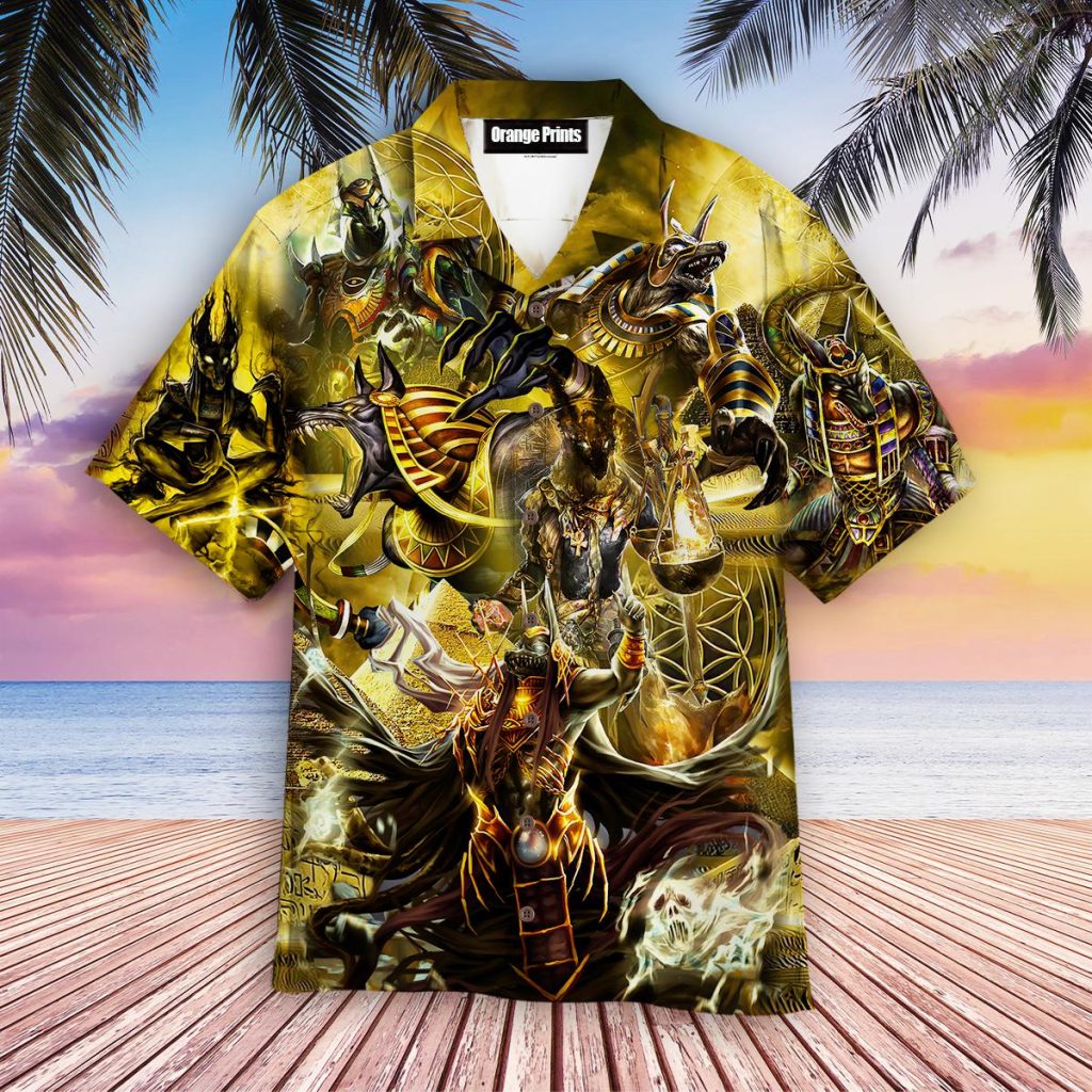 The Golden Egyptian God Anubis Hawaiian Shirt | For Men & Women | WT4080