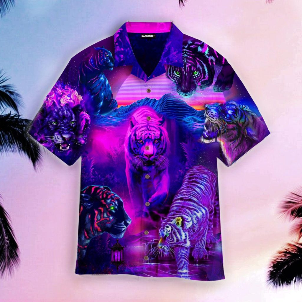 The Roar Of The Neon Tiger King Hawaiian Shirt | For Men & Women | WT1404