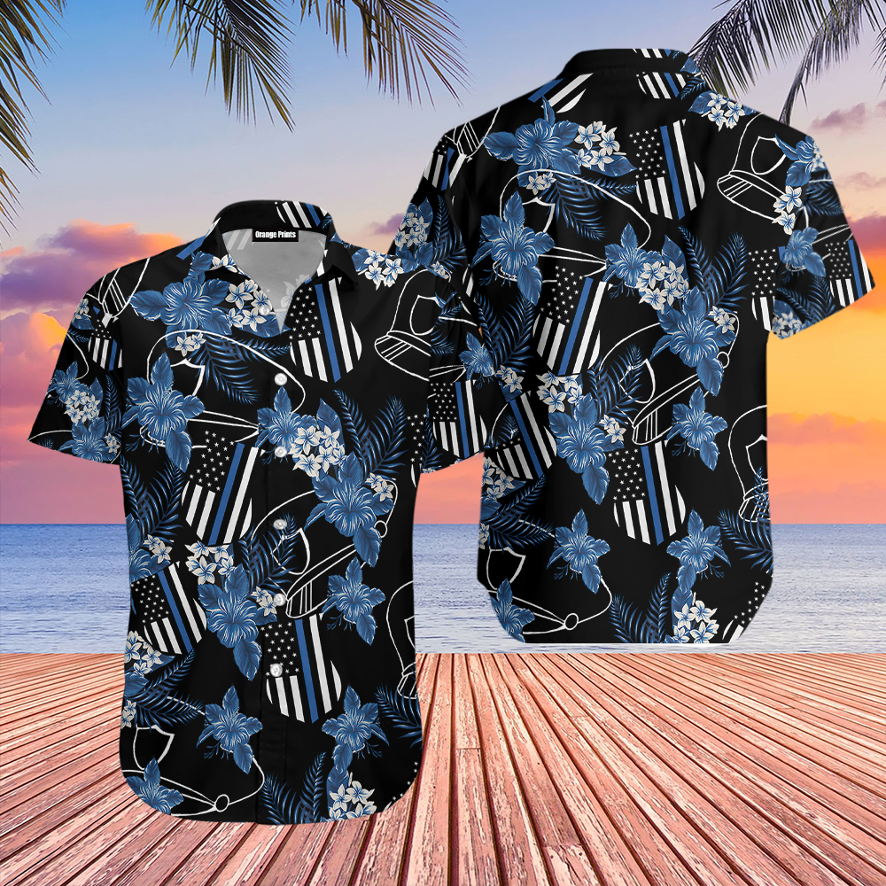 Thin Blue Line Police Hawaiian Shirt | For Men & Women | HW7646