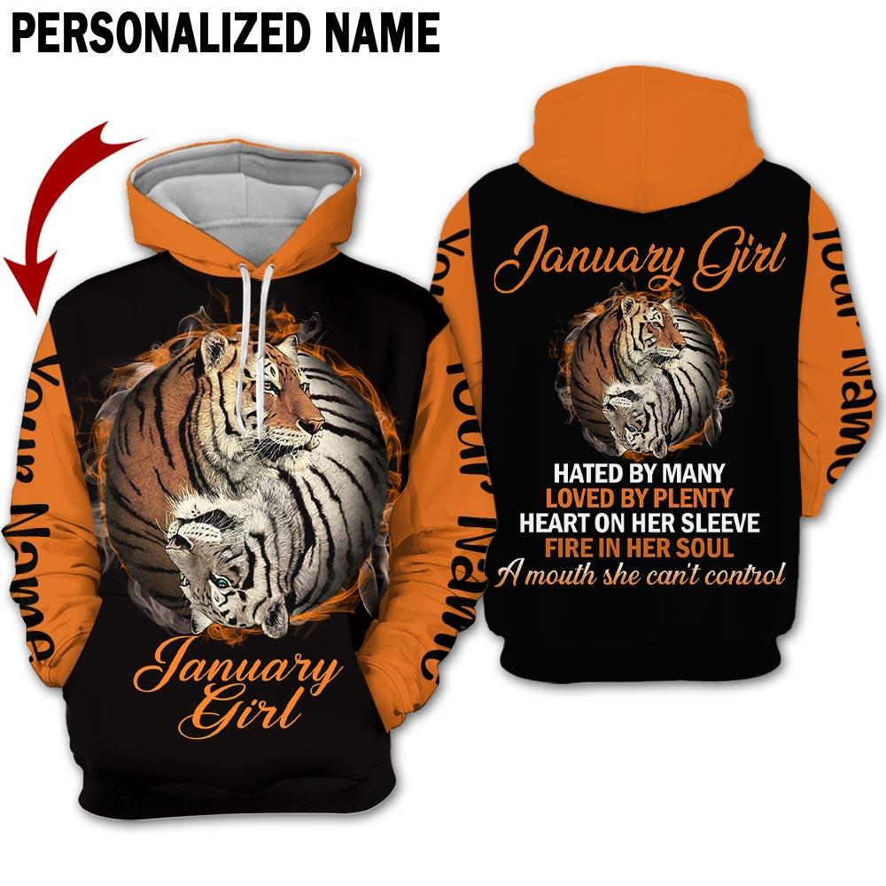 Tiger January Girl Custom Name All Over Print | For Men & Women | CN2369