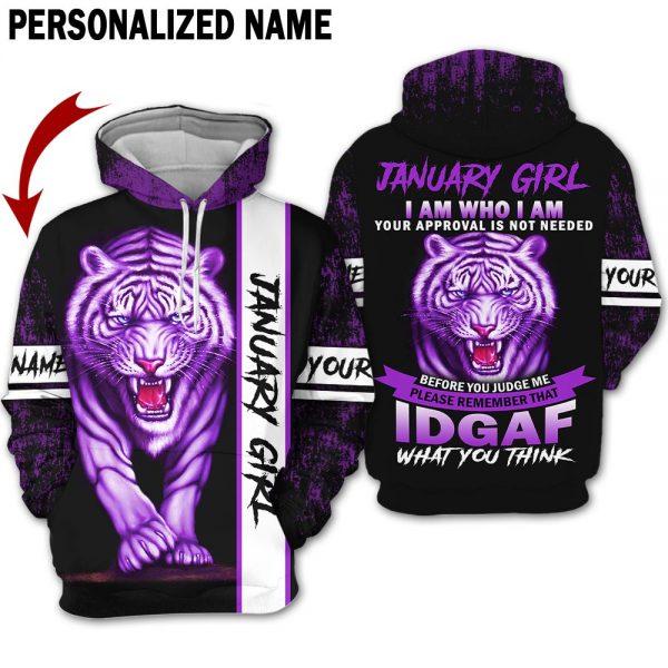 Tiger January Girl I Am Custom Name All Over Print | For Men & Women | CN2513
