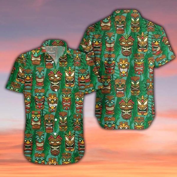 Tiki Palm Leaves Pattern Hawaiian Shirt | For Men & Women | HW3630