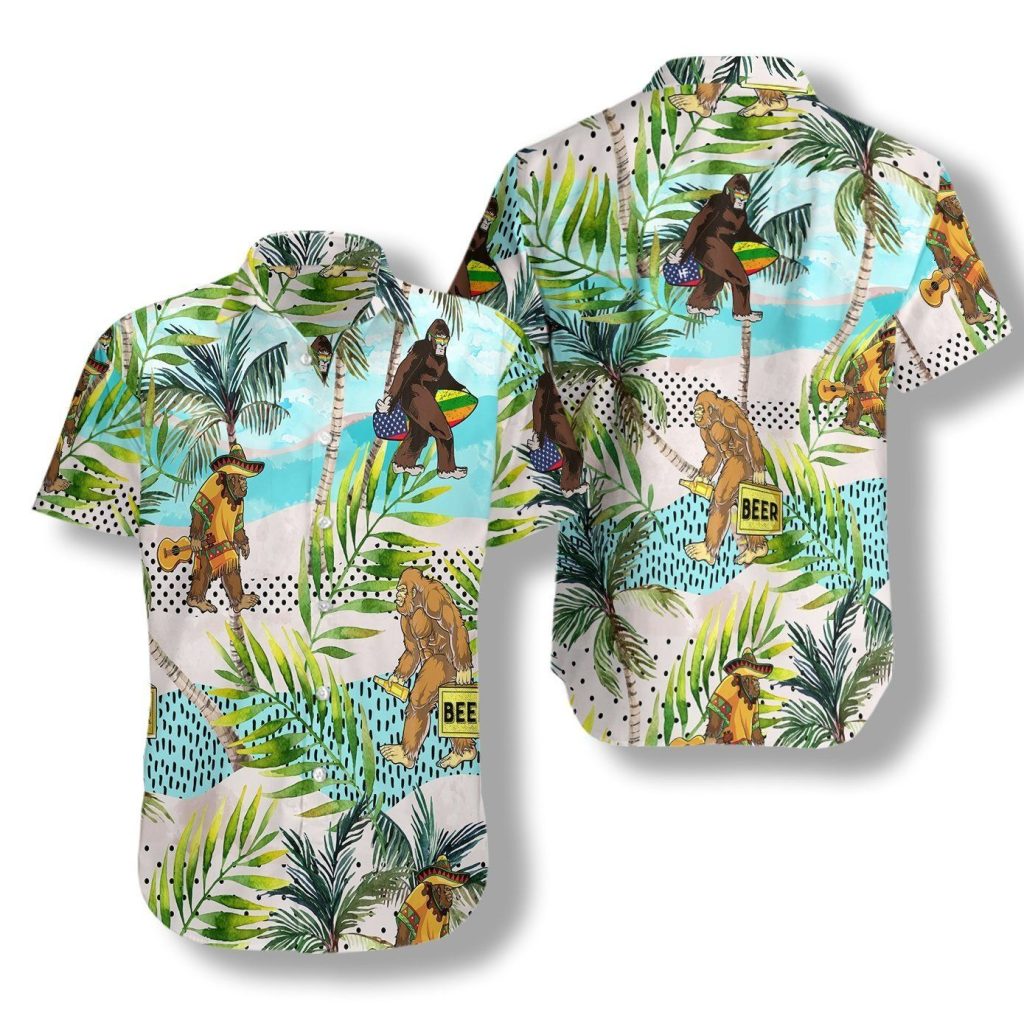 Tropical Bigfoot Summer Hawaiian Shirt | For Men & Women | HW9997