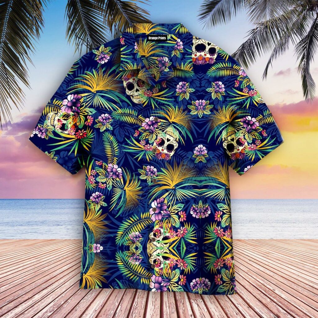 Tropical Blue Skull Hawaiian Shirt | For Men & Women | HW4331