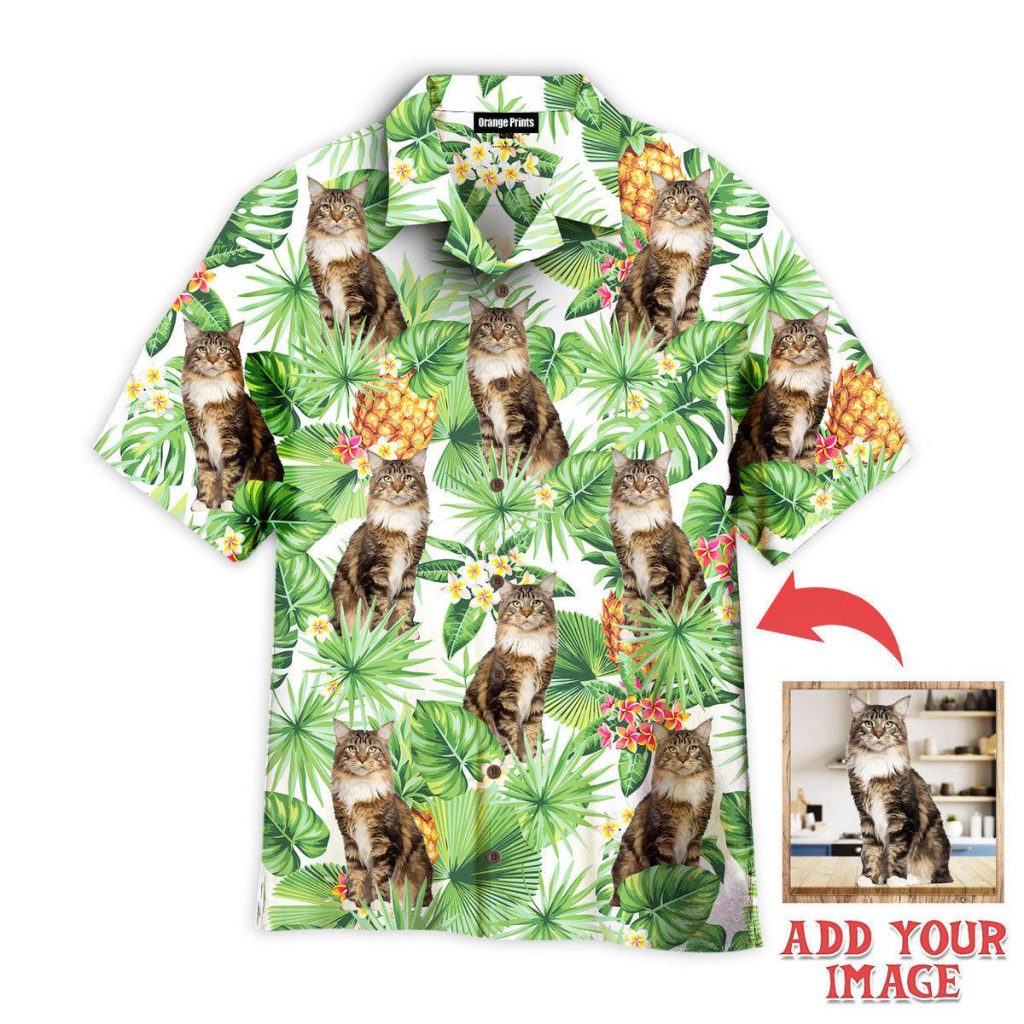 Tropical Pineapple Maine Coon Cat Custom Hawaiian Shirt | For Men & Women | HWP1073