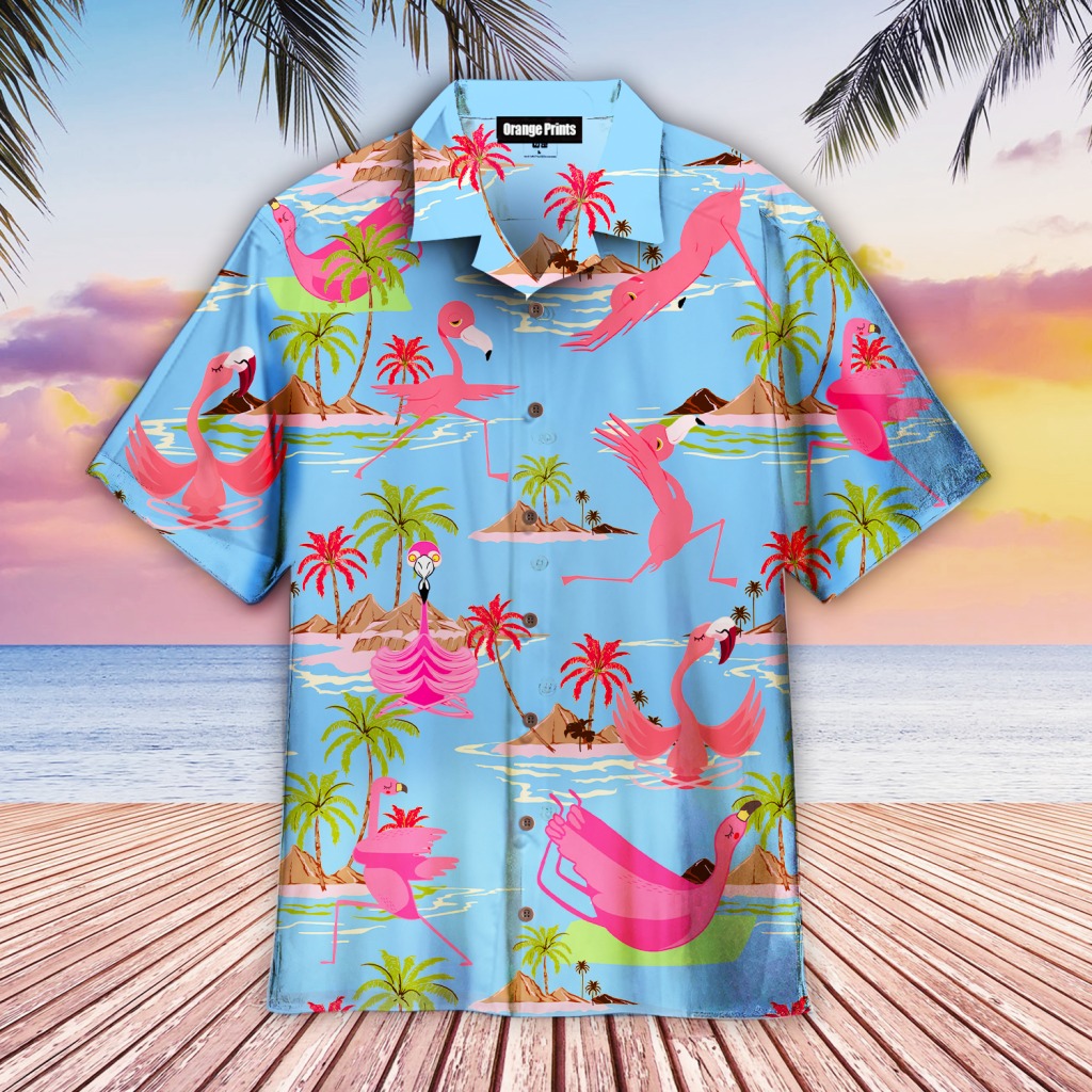 Tropical Workout Yoga Flamingo Hawaiian Shirt | For Men & Women | WT8068
