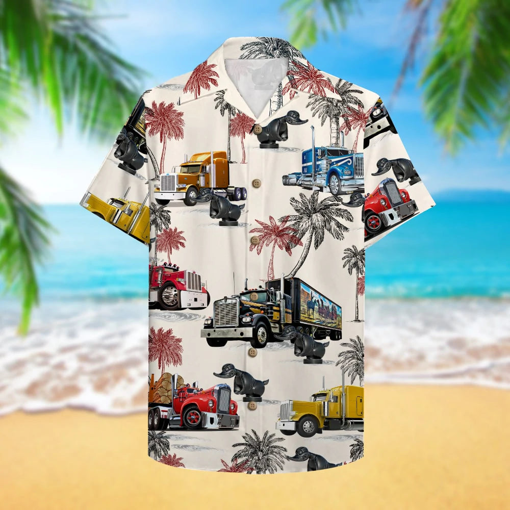 Truck With Duck Pattern Hawaiian Shirt | For Men & Women | HL3016