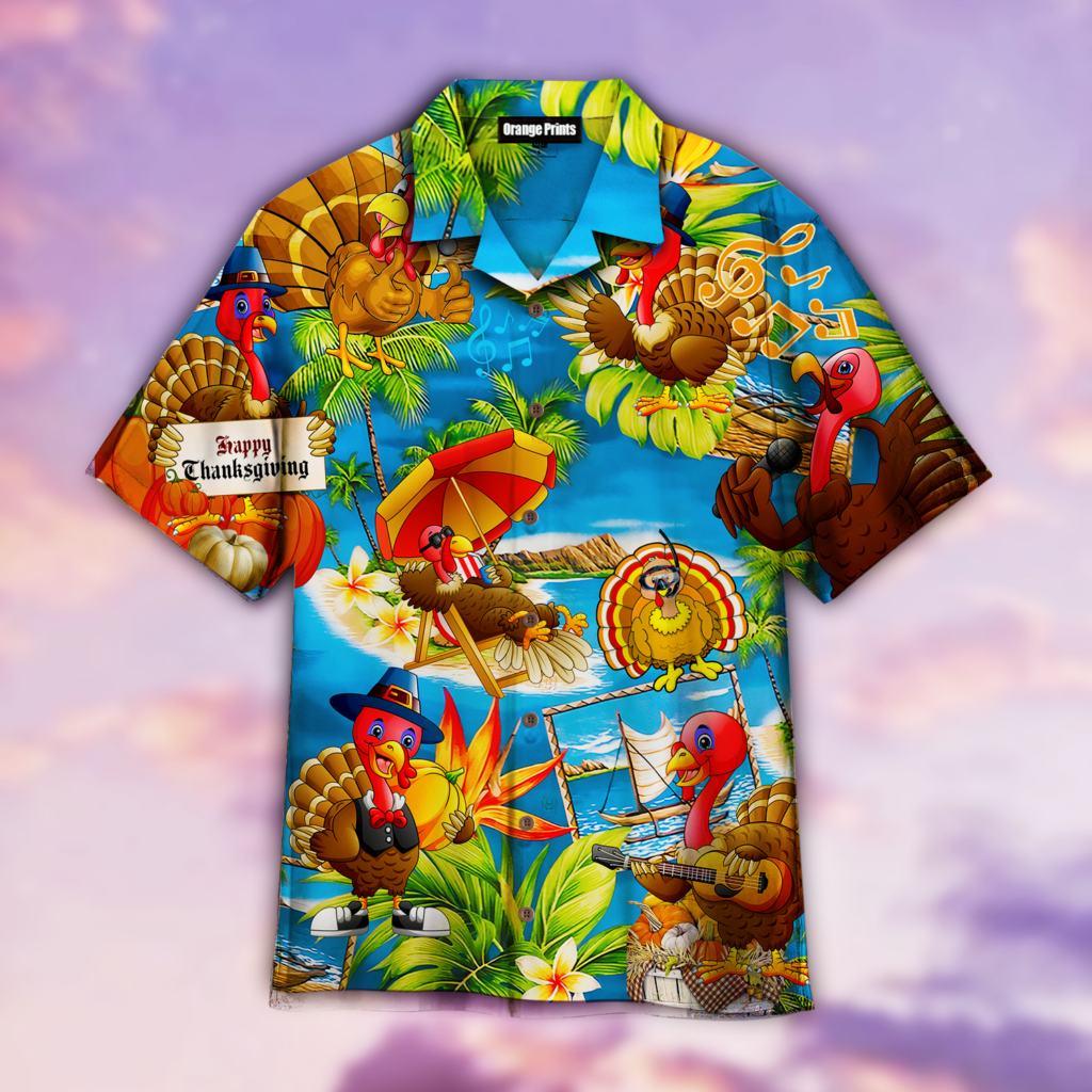 Turkey Happy Thanksgiving Hawaiian Shirt | For Men & Women | HW2171