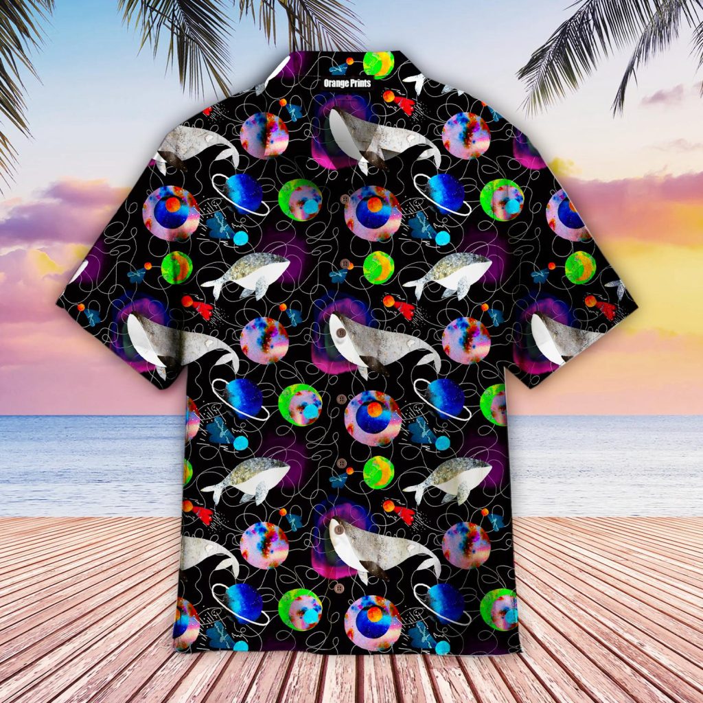 Whales Planets Stars Colorful Hawaiian Shirt | For Men & Women | WT6195