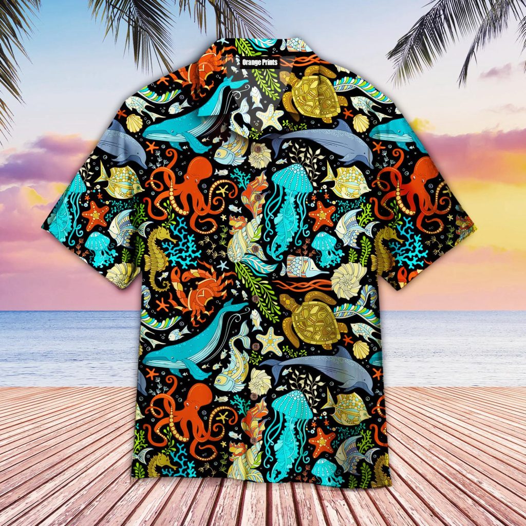 Wild Sea Life Colorful Hawaiian Shirt | For Men & Women | WT6224
