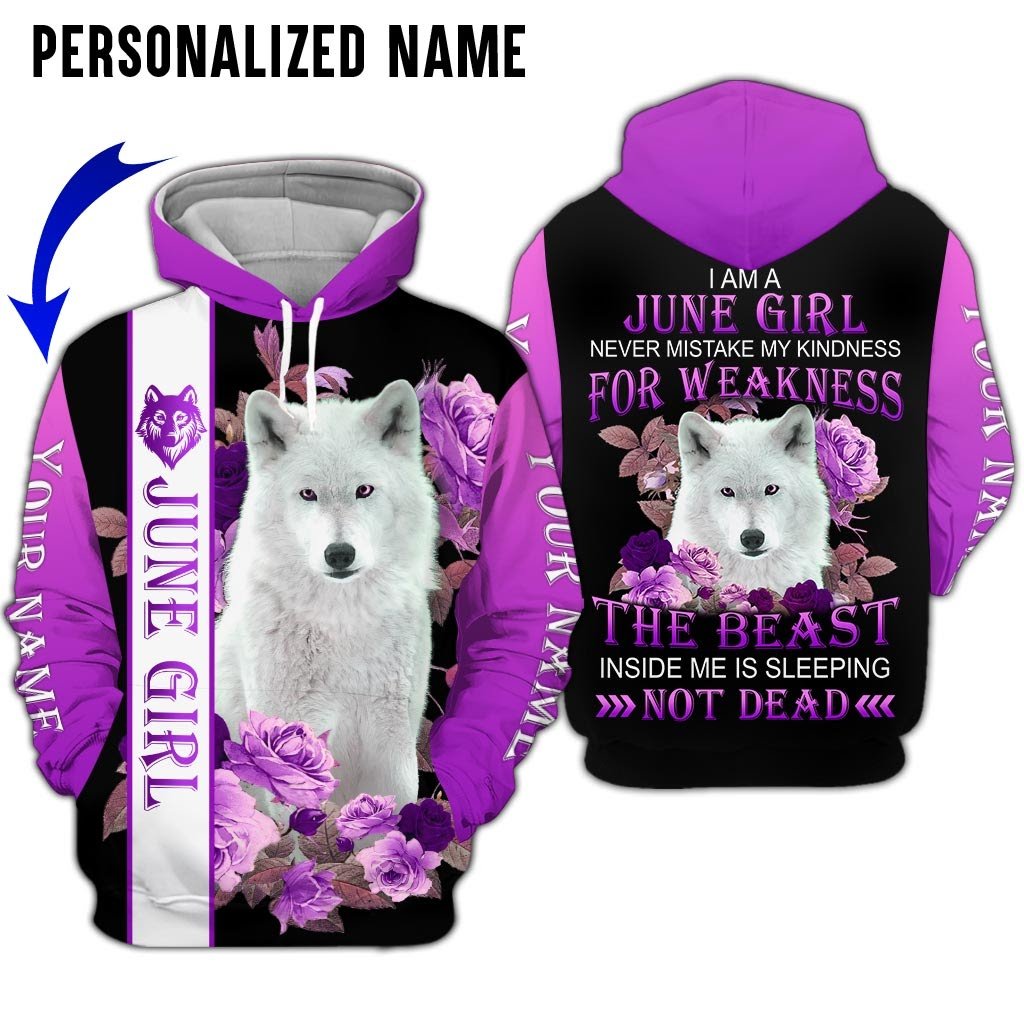 Wolf June Girl Custom Name All Over Print | For Men & Women | CN1622