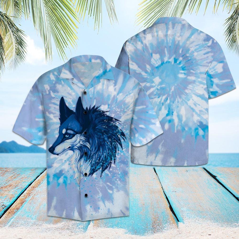 Wolf Tie Dye Hawaiian Shirt | For Men & Women | HL1415