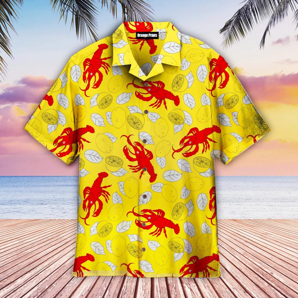 Yellow Crawfish Lemon Hawaiian Shirt | For Men & Women | WT6228
