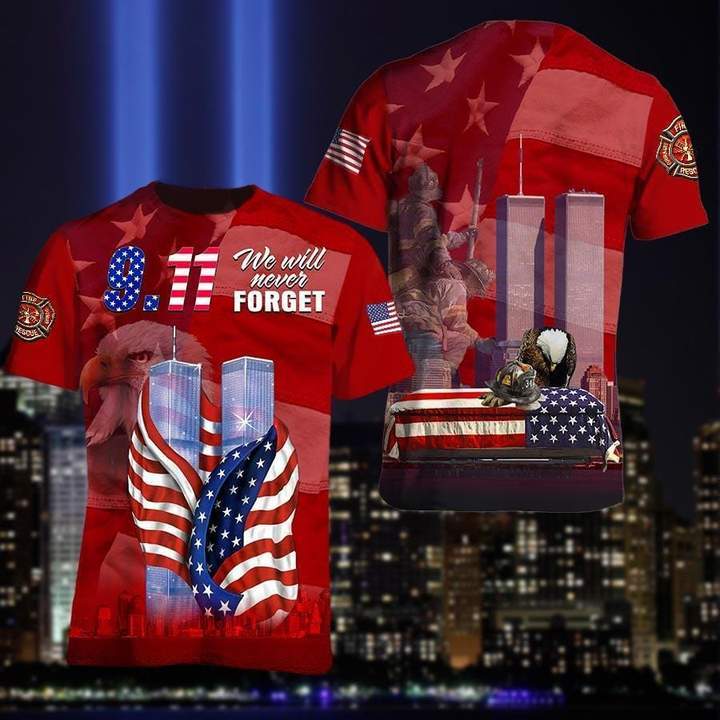 9.11 We Will Never Forget Patriot Eagle Red All Over Print | For Men & Women | HO3050