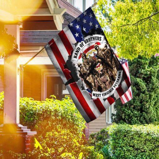 Band Of Brothers West Virginia Veterans America House Flag | Flax Polyester | Waterproof | Machine Washable | HF3161