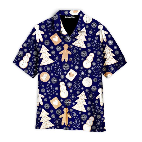 Christmas Gingerbread Snow Flakes Pattern Aloha Hawaii Shirts For Men Women Ha9185