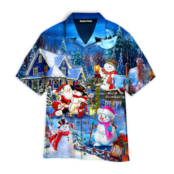 Christmas Joyful Santa Snowman Merry Xmas Aloha Hawaii Shirts For Men Women Ha6916