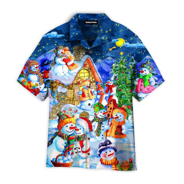 Christmas Snowman Holly Jolly Xmas Aloha Hawaii Shirts For Men Women Ha9471