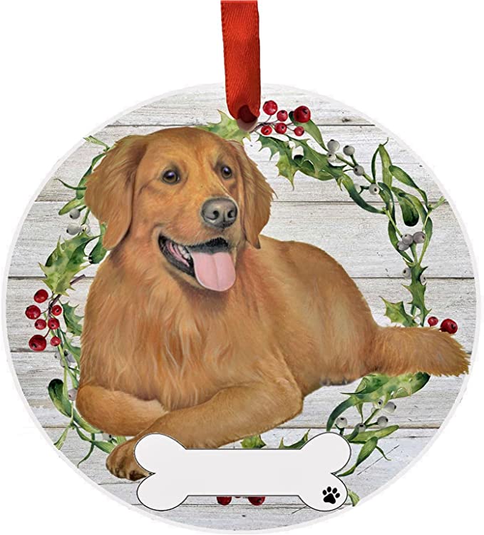 Dog Gifts Custom Name Christmas Ceramic Ornament | Home Decoration | Print | OP1102-Colorful-Gerbera Prints.