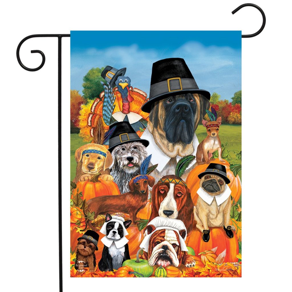 Dogs Thanksgiving Garden Decor Flag | Denier Polyester | Weather Resistant | GF1156
