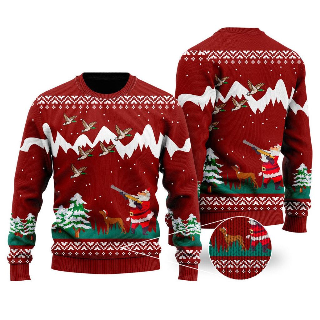 Duck Hunting Christmas Ugly Christmas Sweater | For Men & Women | UH1044-Colorful-Gerbera Prints.