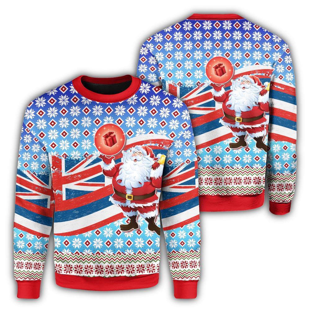 Flag Santa Claus Pattern Ugly Christmas Sweater | For Men & Women | Adult | US5387