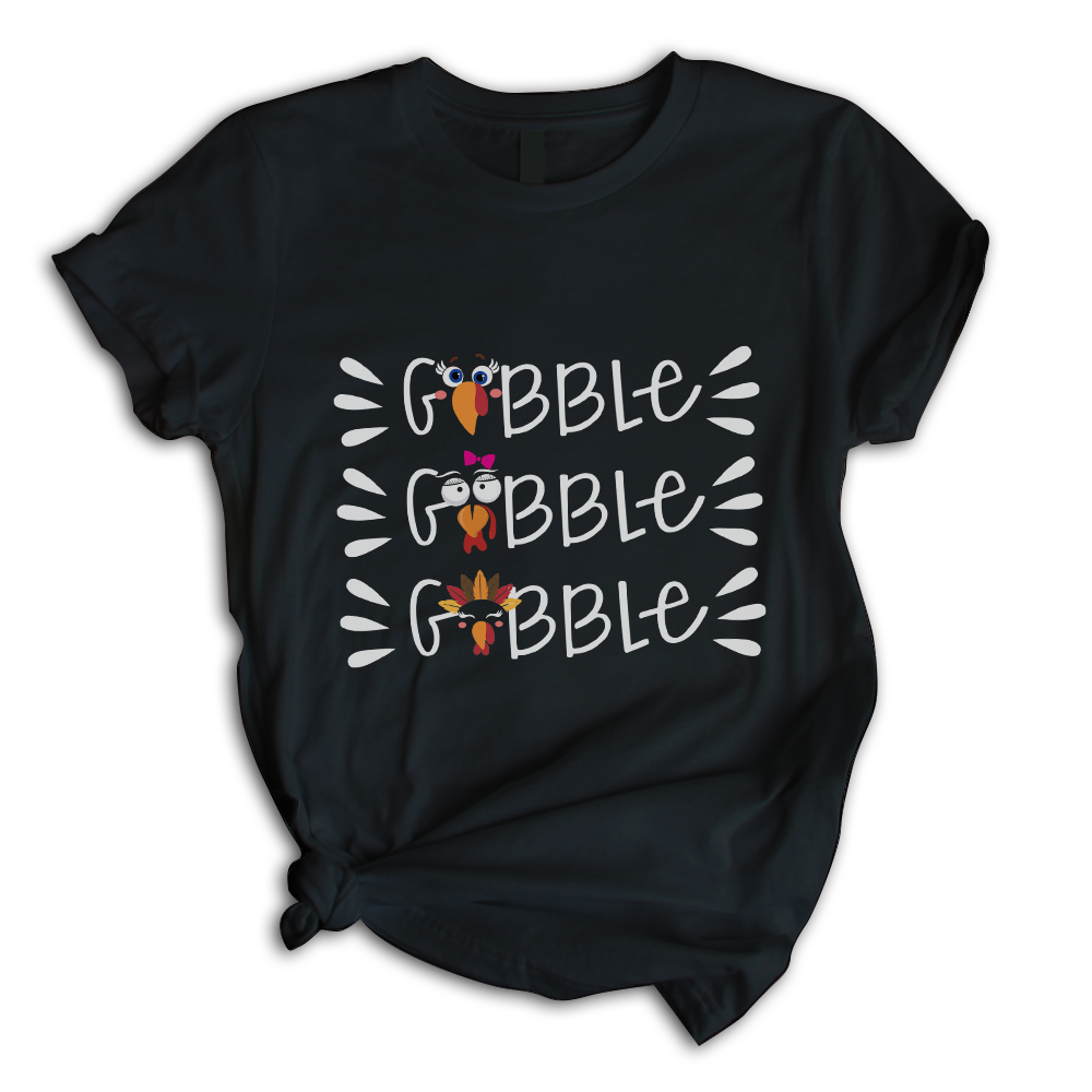 Gobble Thanksgiving T Shirt | For Men & Women | H7421-Popular Tee - Unisex-Gerbera Prints.