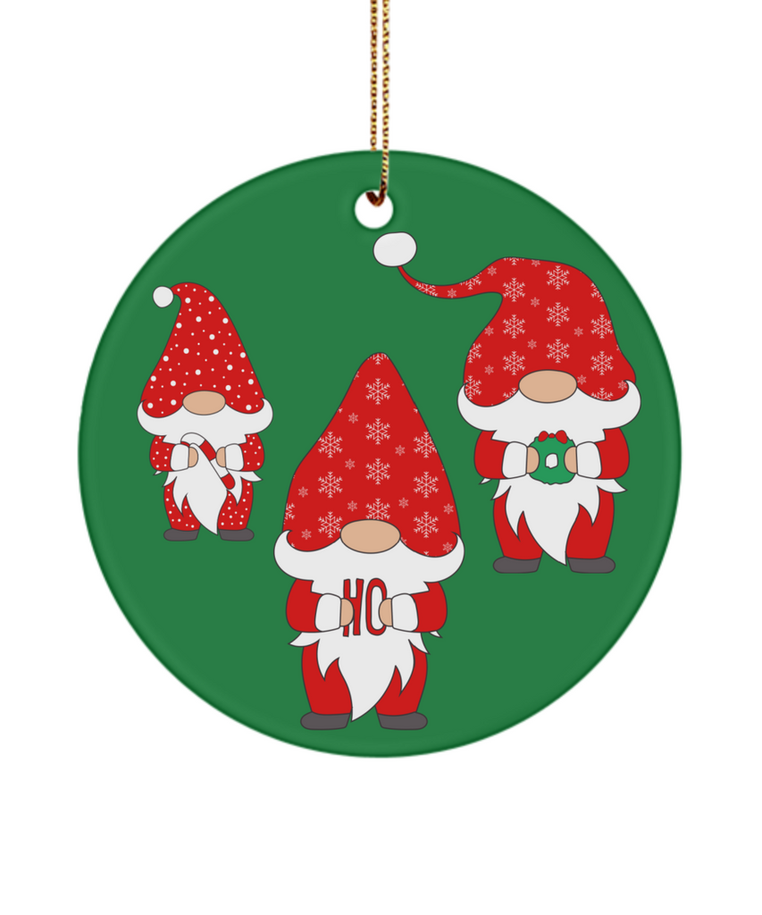 Santa Gnome Christmas Ceramic Ornament | Home Decoration | Print | OP1231-Colorful-Gerbera Prints.