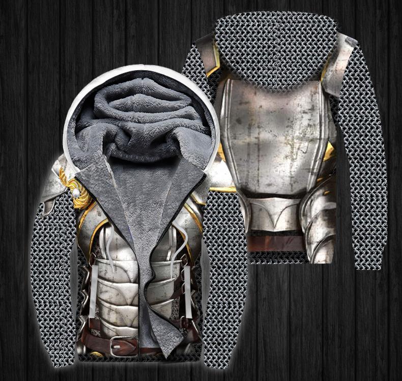 Scottish Knight With Scottish Shield Fleece Zip Hoodie All Over Print | For Men & Women | FT1170