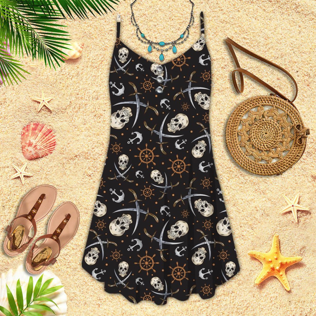 Skull Amazing Pirate Spaghetti Strap Summer Dress | SD1630
