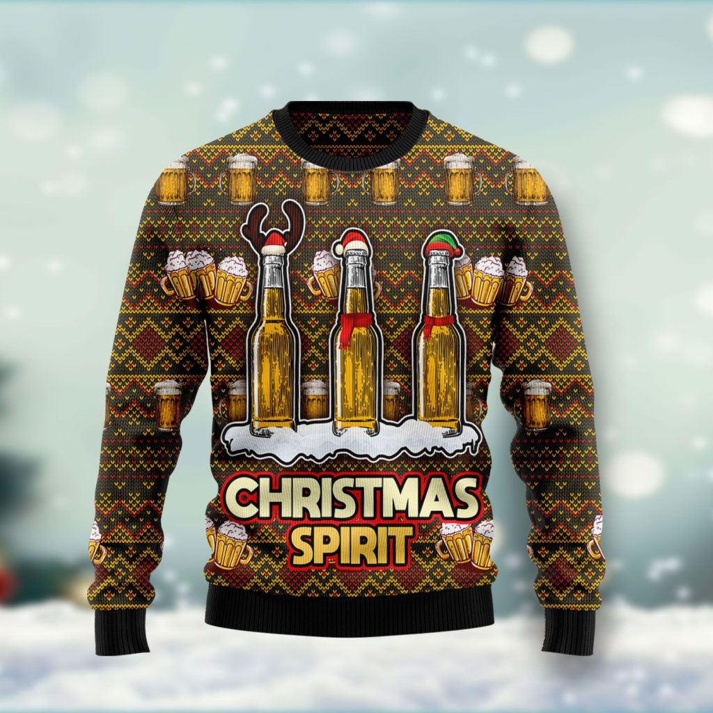 Spirit Beer Ugly Christmas Sweater | For Men & Women | Adult | US4390