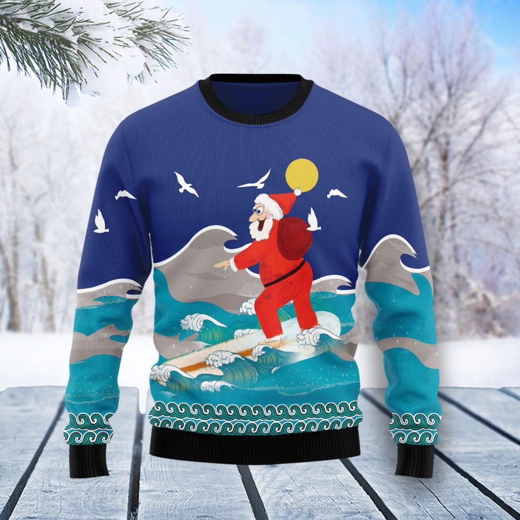 Surfing Santa Ugly Christmas Sweater | For Men & Women | Adult | US4438