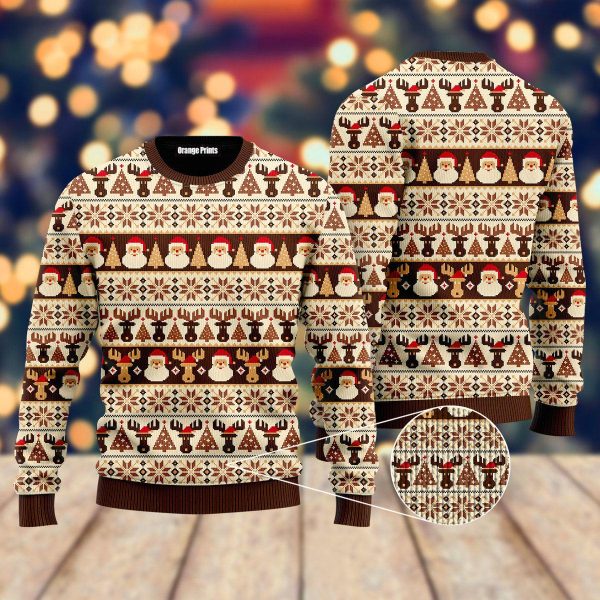 Vintage Nordic Style Xmas Coming Ugly Christmas Sweater | For Men & Women | UH1084-Colorful-Gerbera Prints.