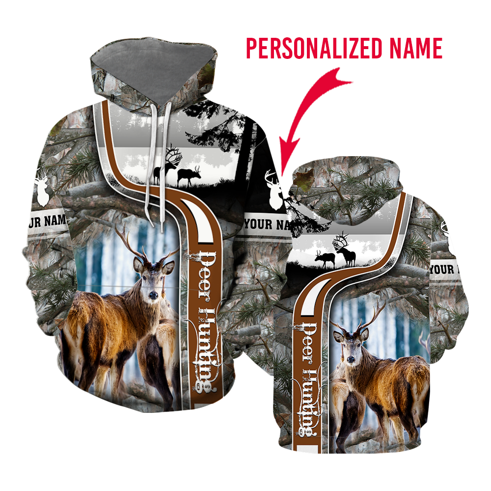 Deer Winter Hunting Custom Name All Over Print | For Men & Women | CN6174