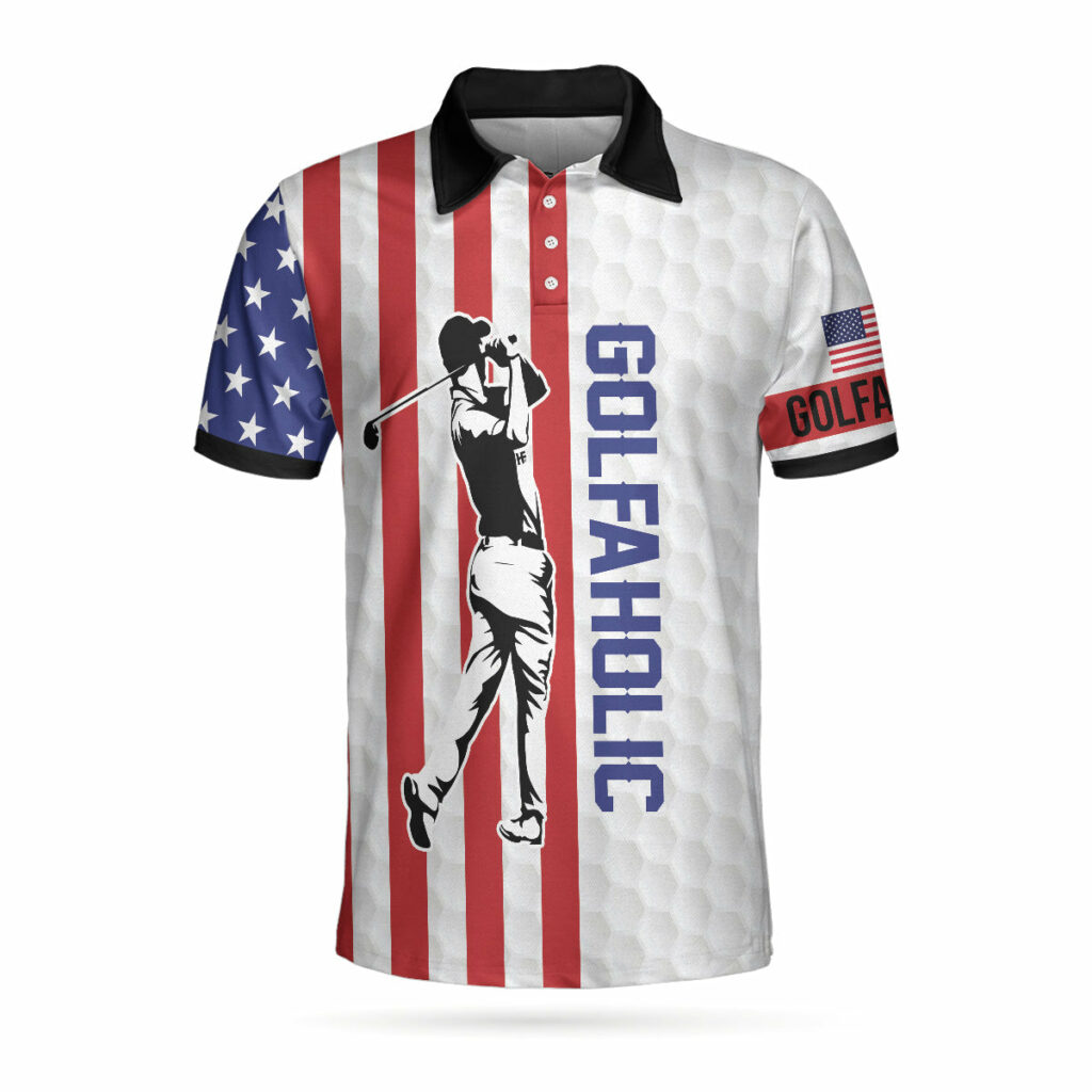 Your Hole Is My Goal Golfaholic American Flag Polo Shirt | For Men & Women | PO1831
