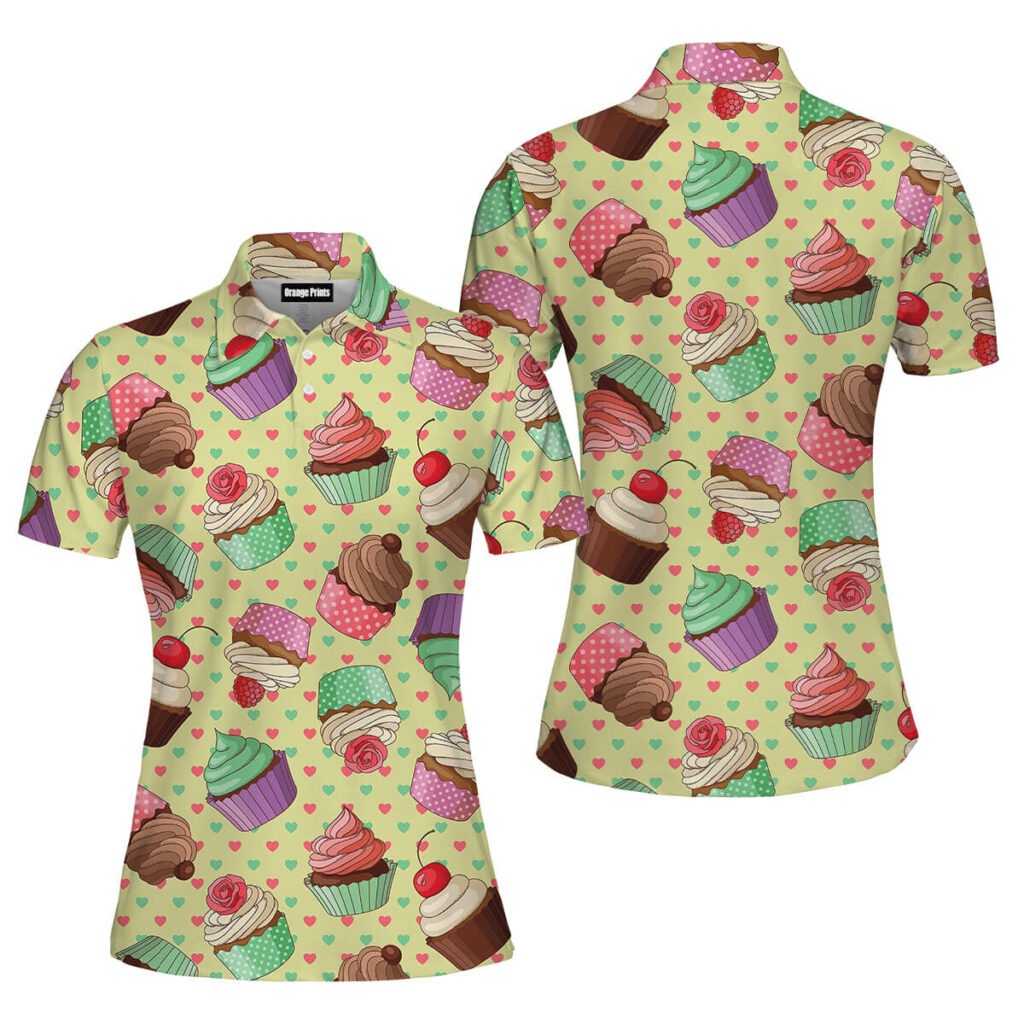 Yummy Colorful Cream Cupcake Polo Shirt | For Women | PO5359